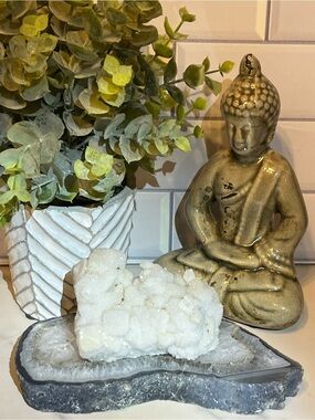 White Druzy Quartz Cluster